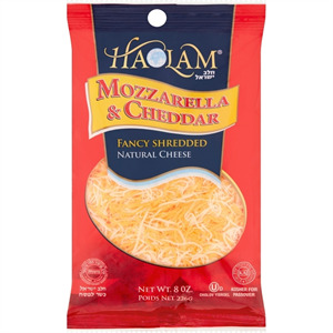 Haolam Mozzarella & Cheddar Shredded Cheese, 8 Oz