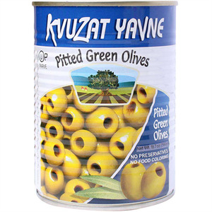 Kvuzat Yavne Pitted Green Olives, 19 Oz