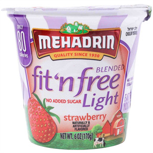 Mehadrin Yogurt Fit 'N Free Strawberry, 6 Oz