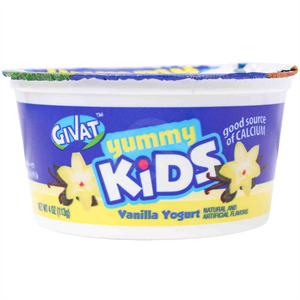 Givat Yummy Kids Vanilla Yogurt, 4 Oz