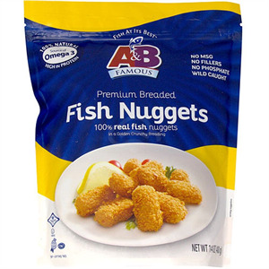A & B Breaded Fish Nuggets, 14 Oz