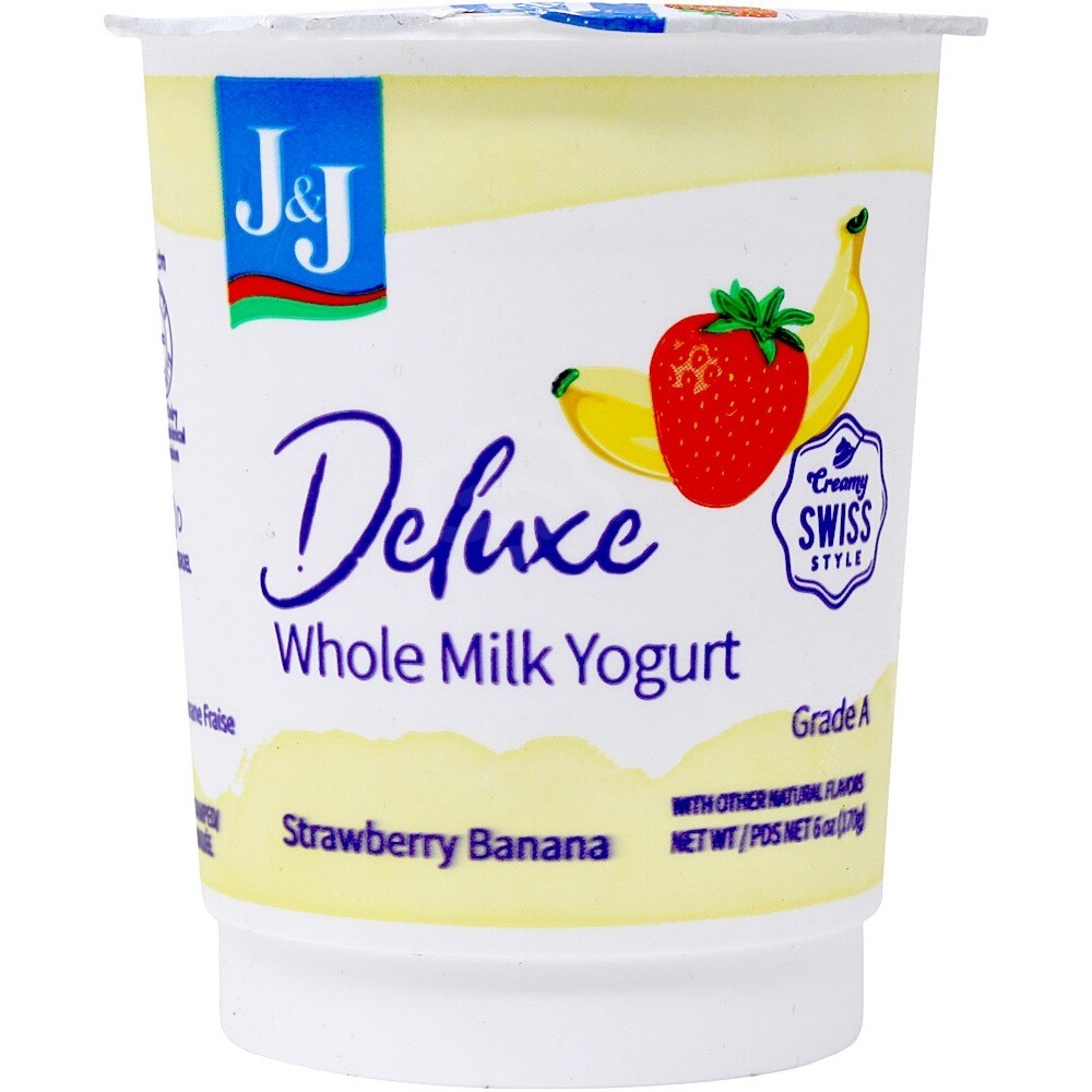 J&J Yogurt Deluxe Blended Strawberry Banana, 6 Oz
