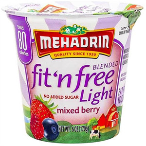 Mehadrin Yogurt Fit 'N Free Mixed Berry, 6 Oz
