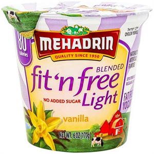 Mehadrin Yogurt Fit 'N Free Blended Vanilla, 6 Oz