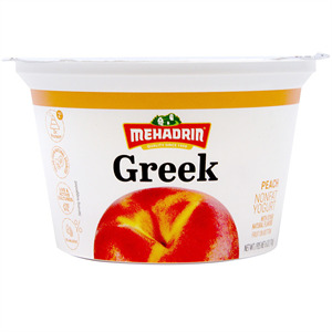 Mehadrin Greek Yogurt Peach, 6 Oz