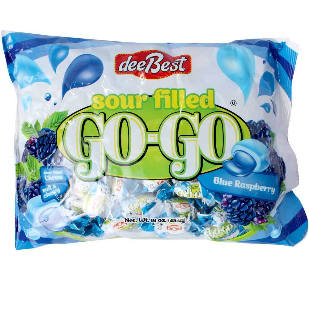 Dee Best Sour Filled Go-Go Blue Raspberry, 16 Oz