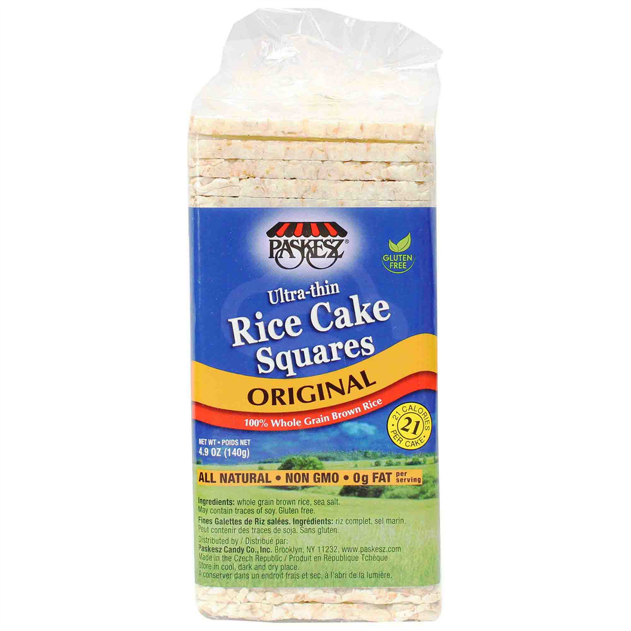 Paskesz Rice Cake Squares Plain, 4.9 Oz