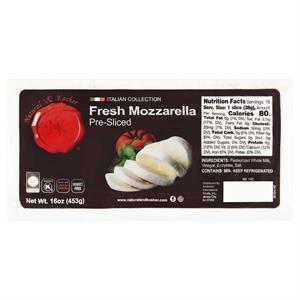 Natural & Kosher Fresh Mozzarella Sliced, 16 Oz