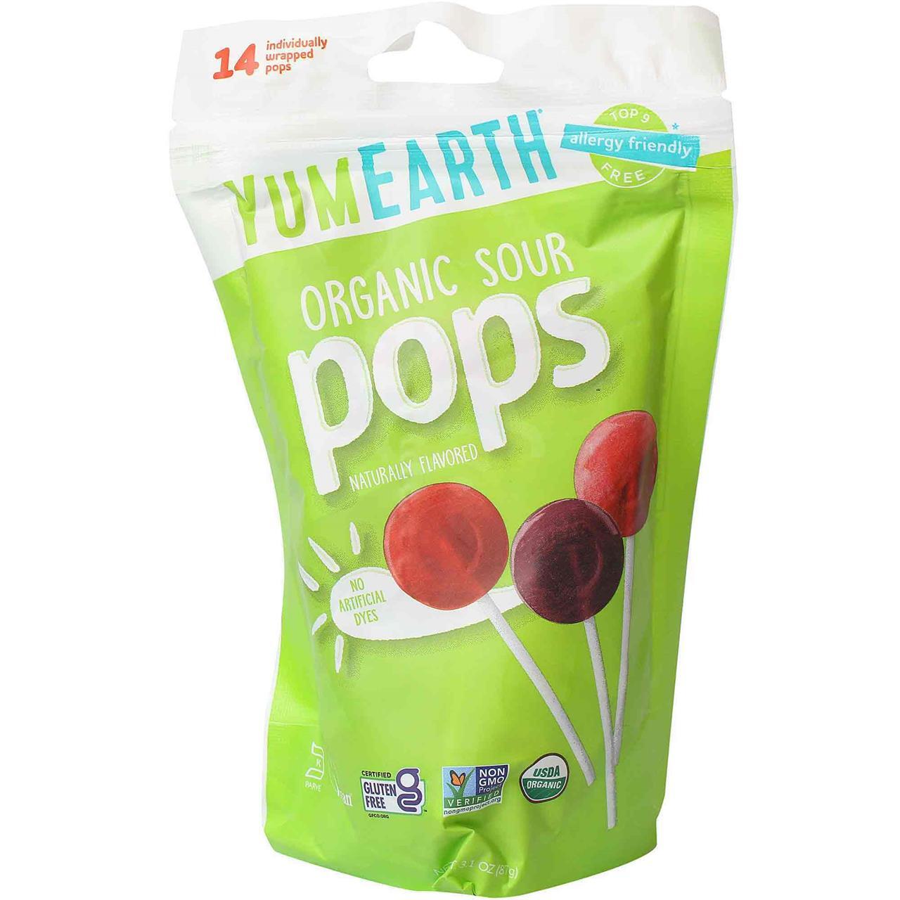 Yummy Earth Organic Super Sour Pops, 15 Pk