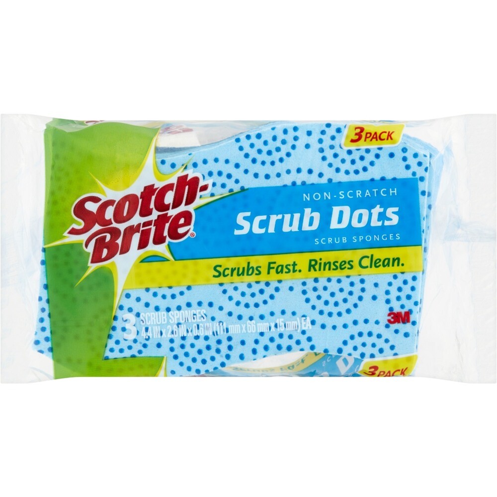 Scotch-Brite Non-Scratch Scrub Dots Sponges, 3 Pack